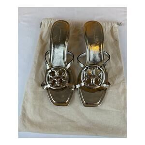 Tory Burch Slide Heel Sandals, Gold 10M